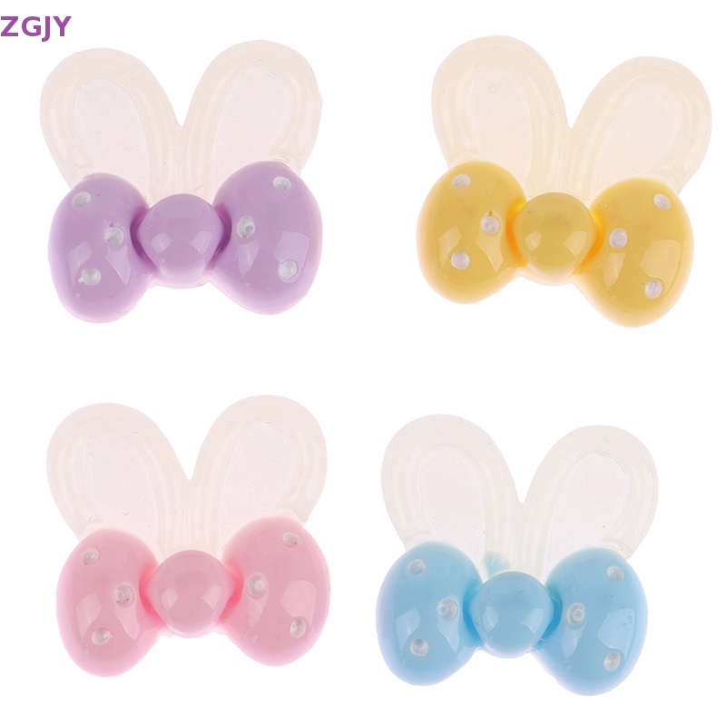 Set 10 Phụ Kiện Trang Trí Ốp Điện Thoại Hình Tai Thỏ Bằng Nhựa Kích Thước 21 * 19mm DIY Mới