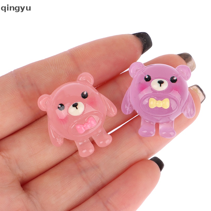 Qingyu Bộ 10 Tượng Gấu Dạ Quang Thu Nhỏ Bằng Nhựa Resin Trang Trí Tiểu Cảnh