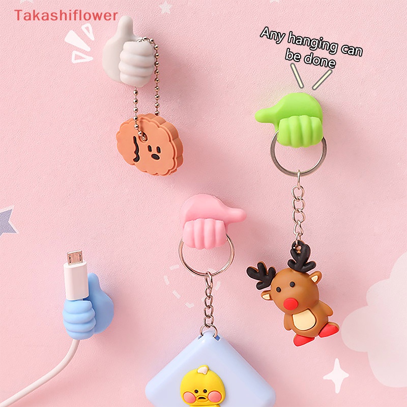 (Takashiflower) Giá Đỡ Kẹp Dây Cáp USB Hình Ngón Cái Sáng Tạo