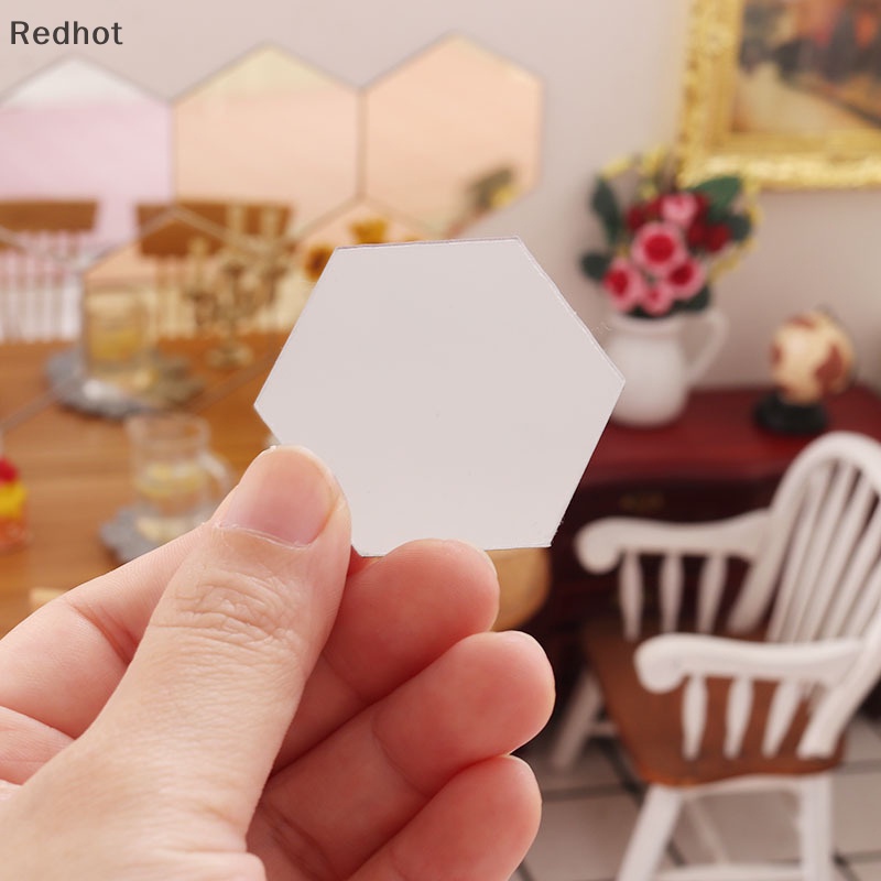 &lt; Redhot &gt; Bộ 2 Gương Trang Trí Nhà Búp Bê Mini Kết Hợp Làm Đạo Cụ Chụp Ảnh