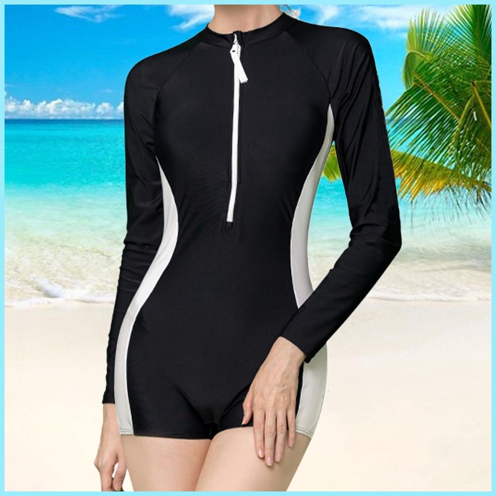 Đồ Bơi Một Mảnh Tay Dài Có Đệm Ngực Thời Trang Mùa Xuân Cho Nữ