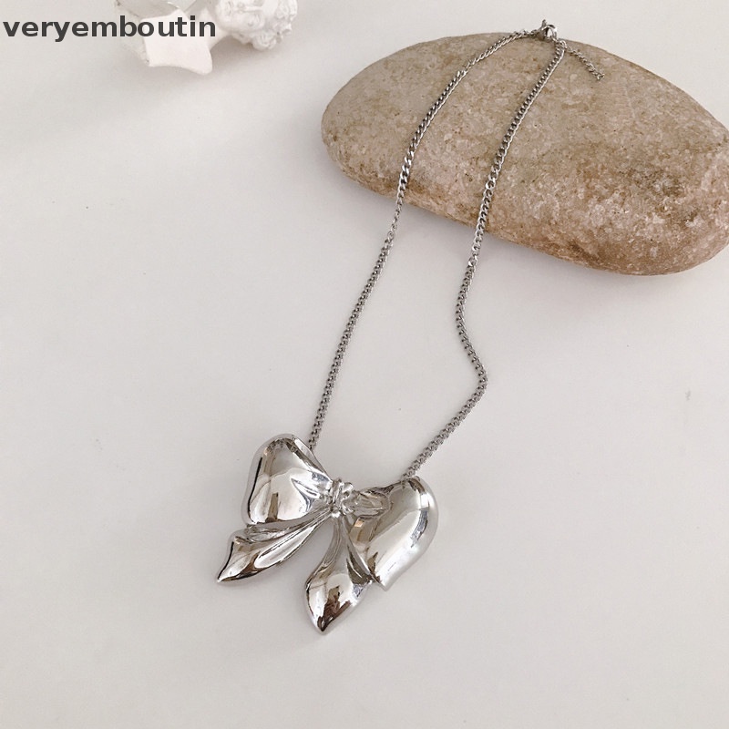 Dây Chuyền Kim Loại Mặt Hình Nơ Đính Ngọc Trai Thời Trang Cho Nữ