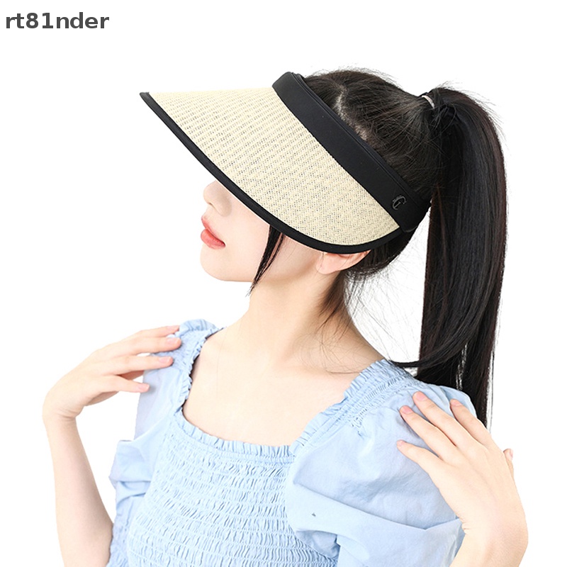 1 Mũ Cói Chống Nắng Hở Chóp Gấp Gọn Thời Trang Đi Biển