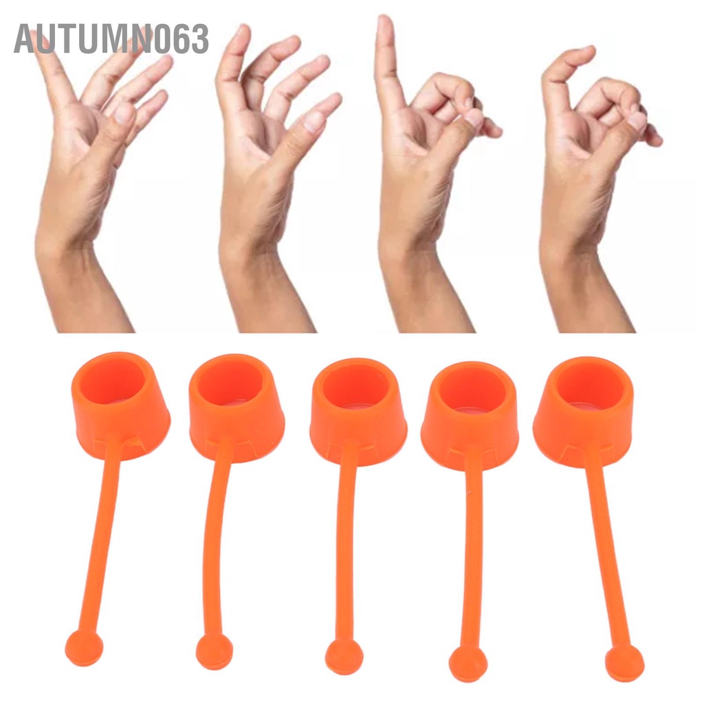 Autumn063 5 Cái Máy tập ngón tay Phụ kiện Silicone 75lbs Dụng cụ tăng cường sức mạnh cho quá trình luyện phục hồi
