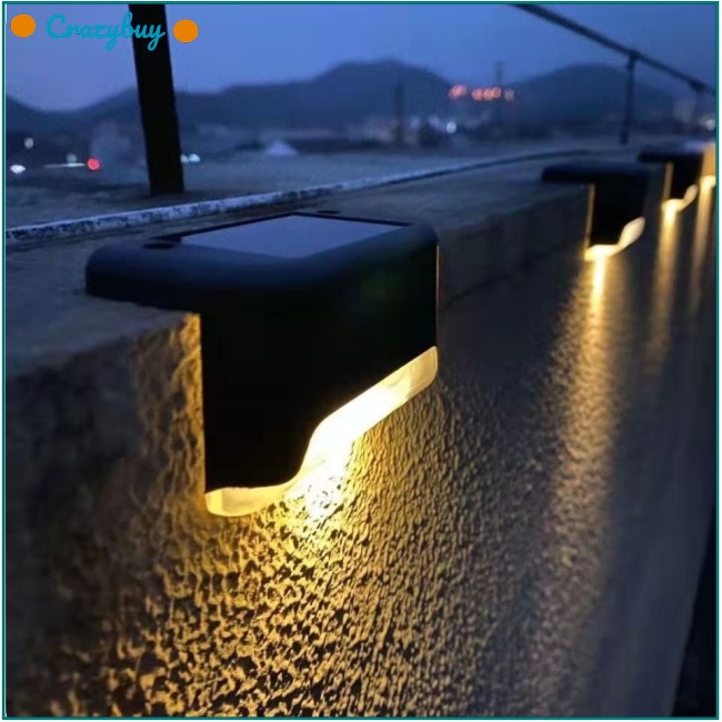 Cr Đèn LED Năng Lượng Mặt Trời Ánh Sáng Trắng / Ấm Chống Thấm Nước Trang Trí Cầu Thang Ngoài Trời