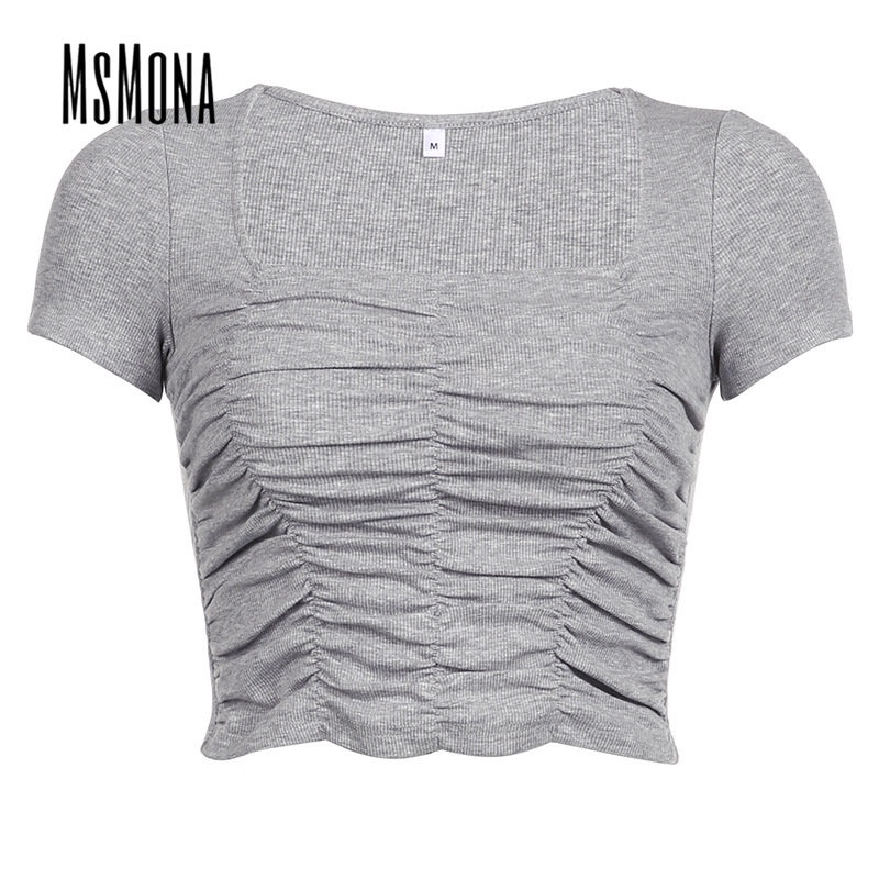 Áo Thun Tay Ngắn Dáng Ôm Màu Trơn Thời Trang 2023 Quyến Rũ Cho Nữ