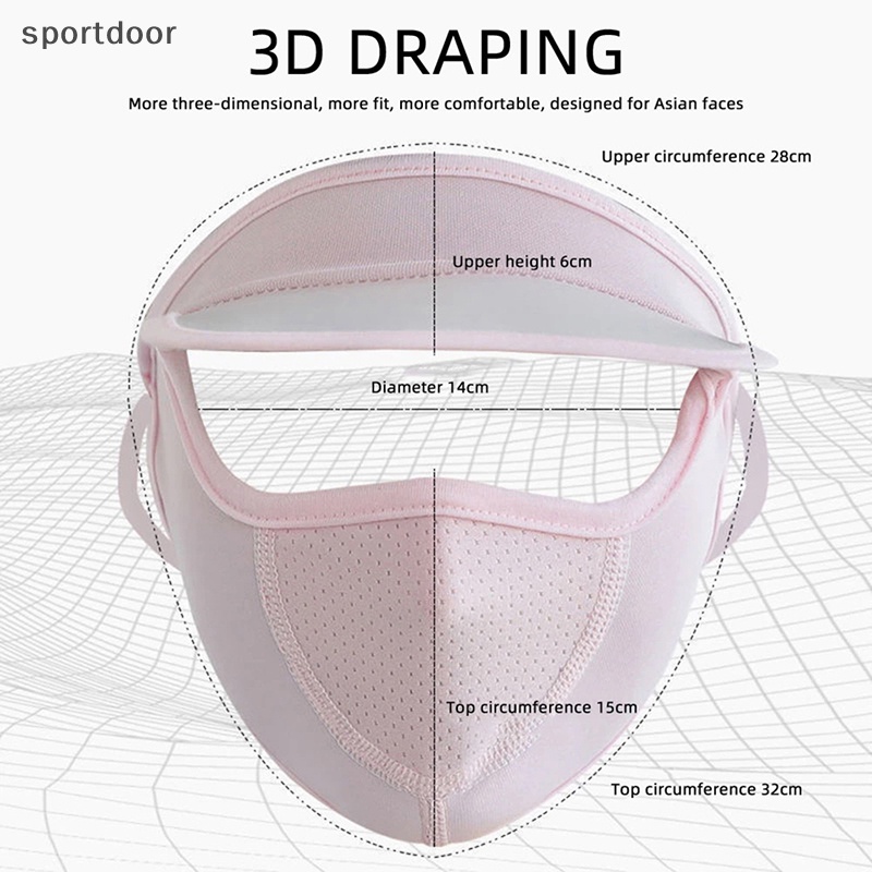 Khẩu Trang Lụa Lạnh Mỏng Thoáng Khí Chống Tia UV Bảo Vệ Toàn Diện Cho Nữ