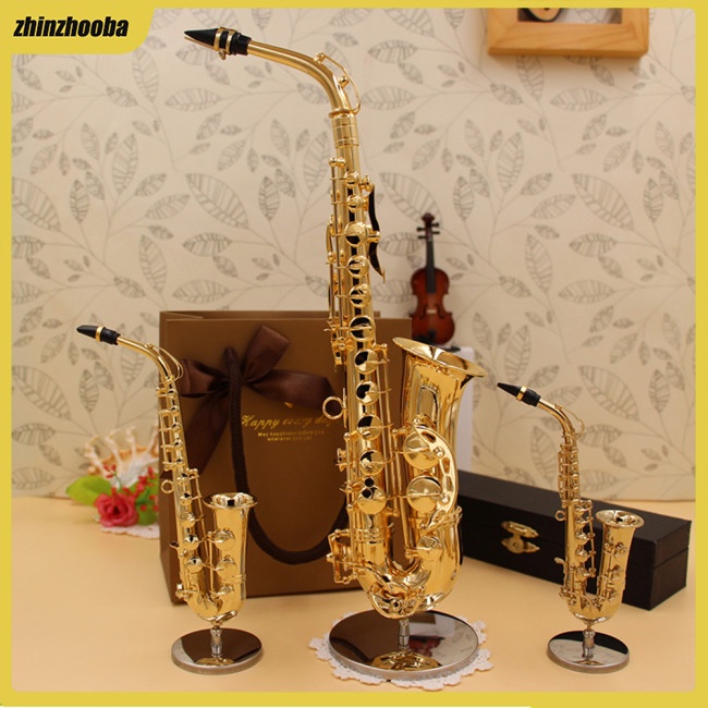 Fs Mô Hình Kèn Saxophone Mini Bằng Đồng Kèm Hộp Đựng Và Giá Đỡ