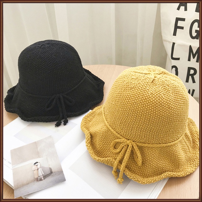 Mũ Tai Bèo Dệt Kim Đính Nơ Phong Cách Vintage Cho Nữ