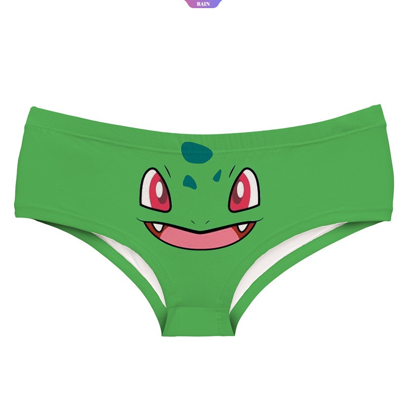 Quần Lót Tam Giác Thoáng Khí In Hình Hoạt Hình Pokemon Kawaii Squirtle Lipasaur Jigglypuff Pikachu Dễ Thương Quyến Rũ Cho Nữ [RAIN]