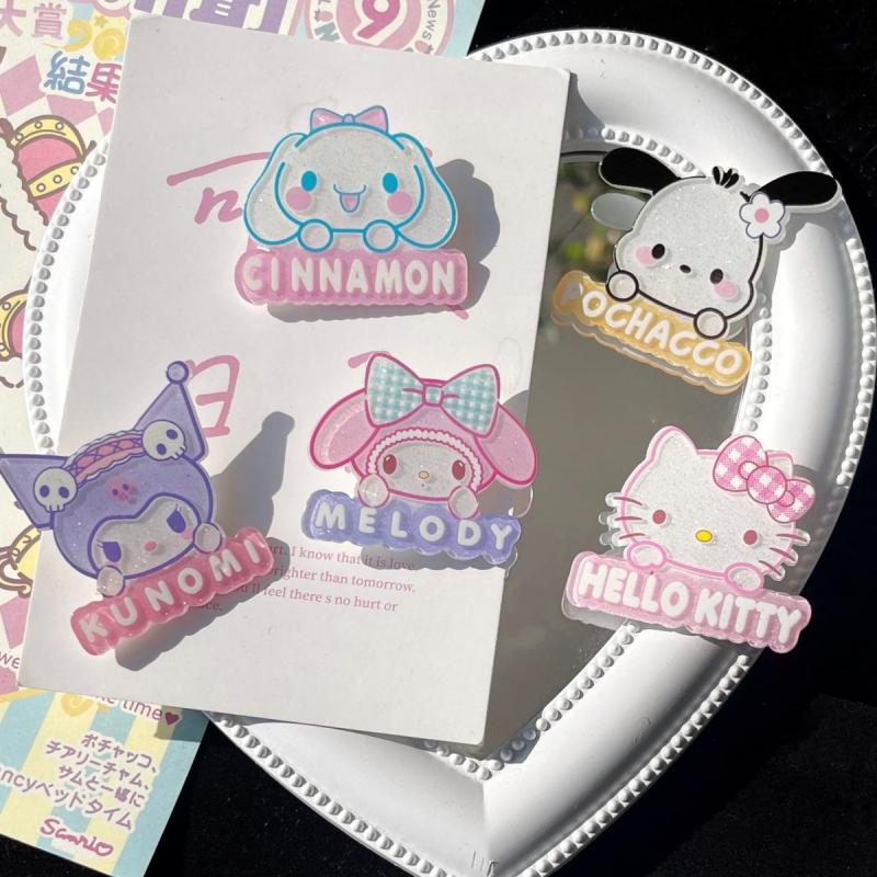Kẹp Tóc Mái Hóa Đơn Hình sanrio hello kitty melody melody Bằng acrylic Kiểu Hàn Quốc Cho Bé Gái