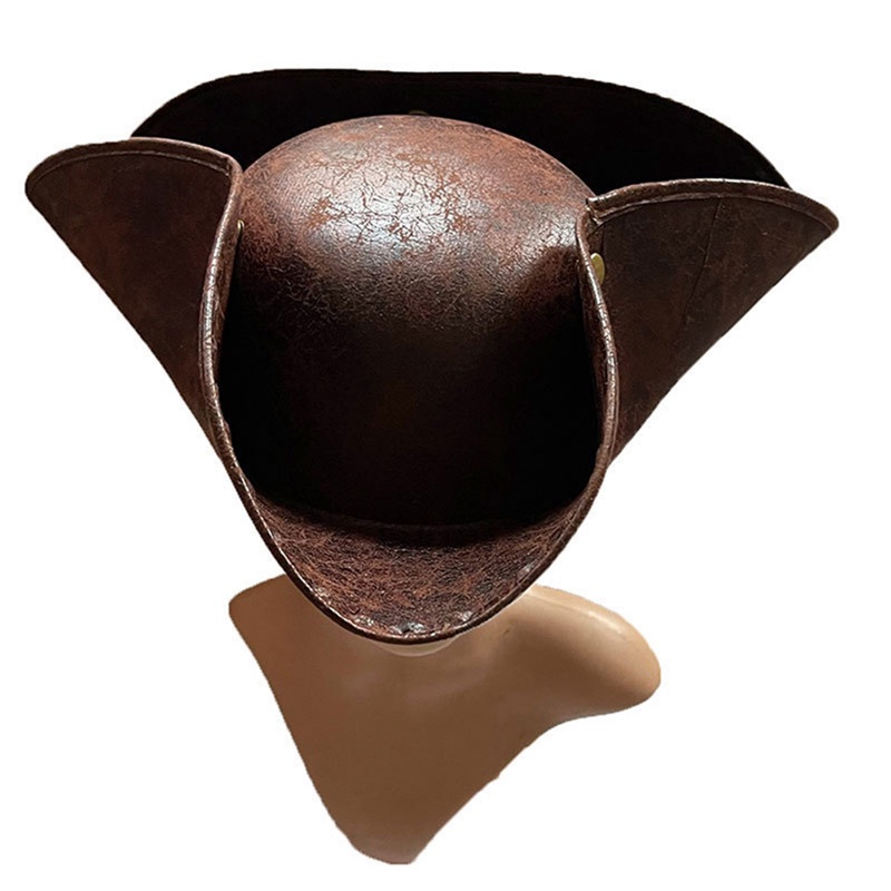Ygt Mũ Cướp Biển Giả Da Màu Nâu Dùng Hóa Trang Halloween