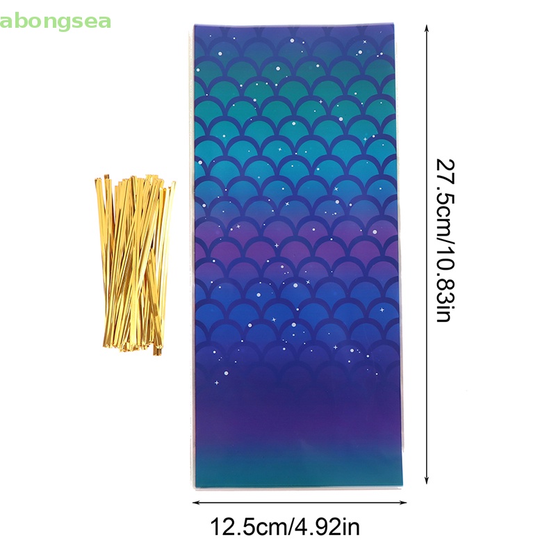 Set 50 Túi Đựng Bánh Kẹo Có Đuôi Nàng Tiên Cá