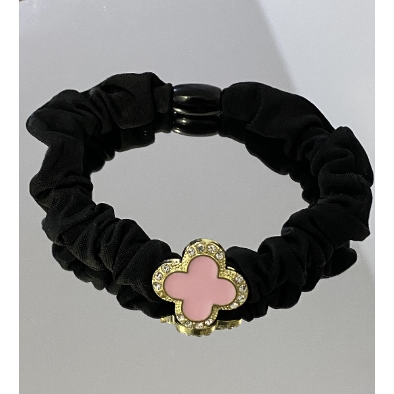 Dây Cột Tóc Cao Su Co Giãn Màu Đen Đơn Giản Phong Cách Hàn Quốc Cho Nữ