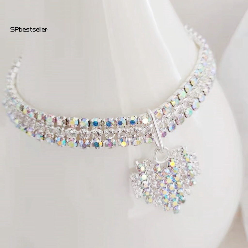 Vòng Cổ Đính Đá Nhân Tạo Thời Trang Dành Cho Thú Cưng