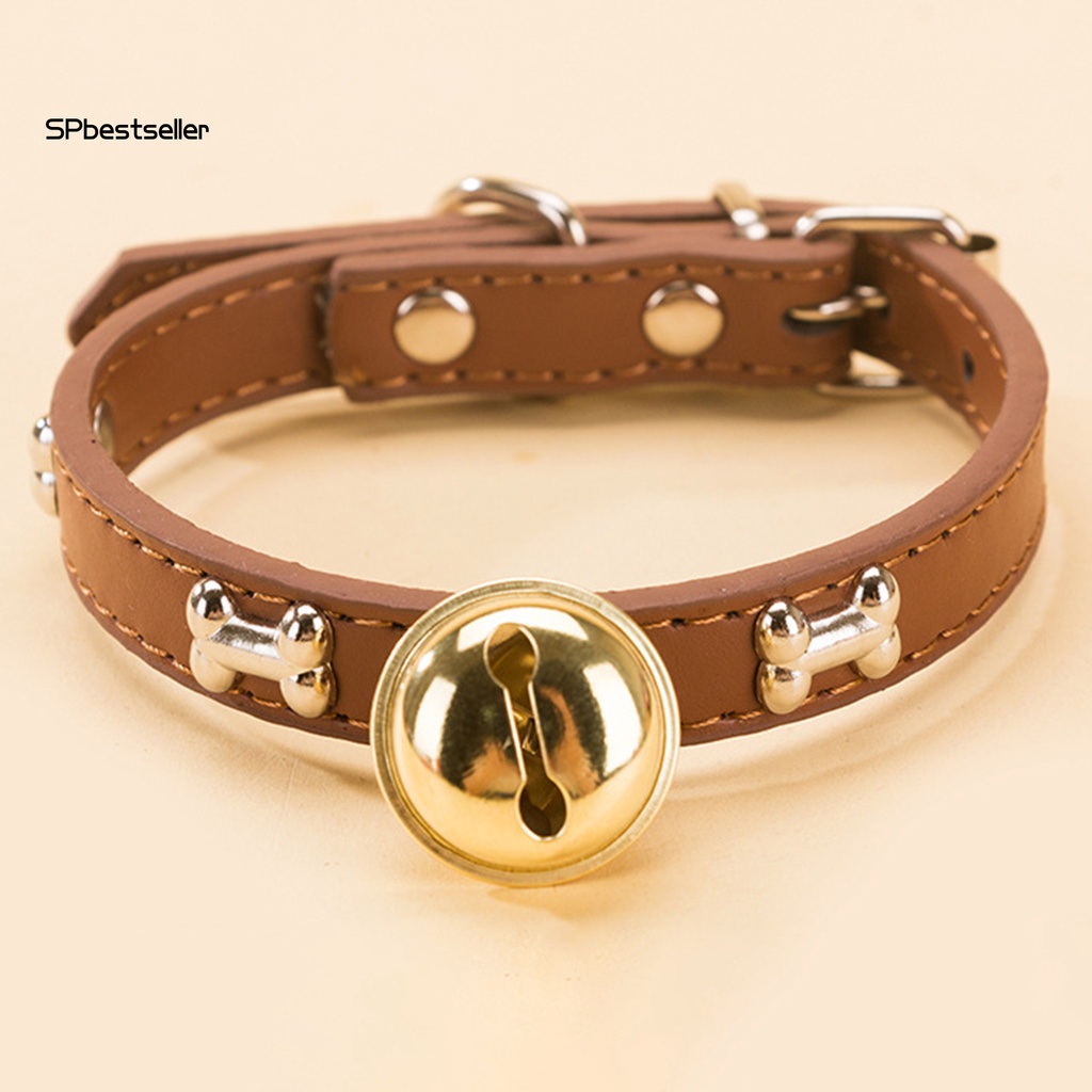 Vòng Đeo Cổ Gắn Chuông Họa Tiết Xương Mềm Mại Chống Mài Mòn Có Thể Điều Chỉnh Cho Thú Cưng