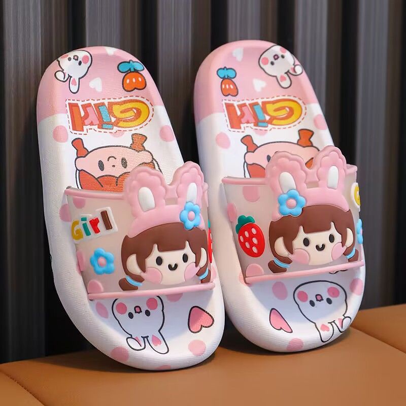 Dép Đi Trong Nhà Đế Mềm Dày Chống Trượt In Họa Tiết Hoạt Hình Dễ Thương Thời Trang Mùa Hè Cho Bé Trai Và Gái