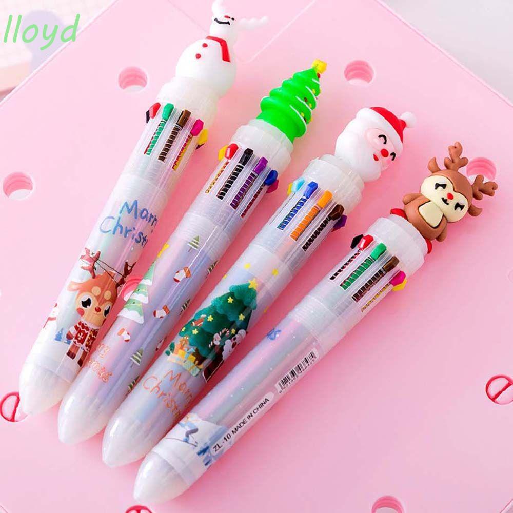 Bút Bi 10 Màu Họa Tiết Giáng Sinh Đáng Yêu