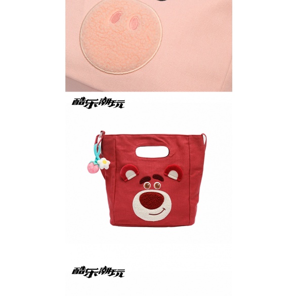 Túi Xách Vải Canvas Cỡ Lớn In Hình Chú Gấu Dâu Tây Disney Thời Trang 2023 Cho Nữ