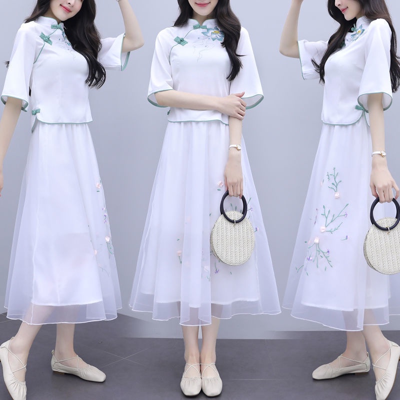 Đầm Sườn Xám Cách Tân Dáng Ôm Thời Trang Xuân Hè Phong Cách Trung Hoa Cổ Điển Cho Nữ