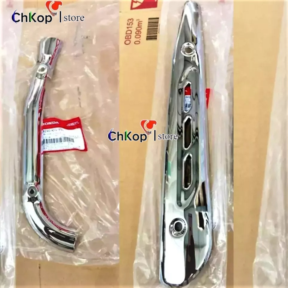 Ốp chống nóng thân pô, ốp cổ pô hoặc ốc cổ pô dùng cho Dream Việt chính hãng honda ( giá bán từng món hoặc fun bộ) (88)