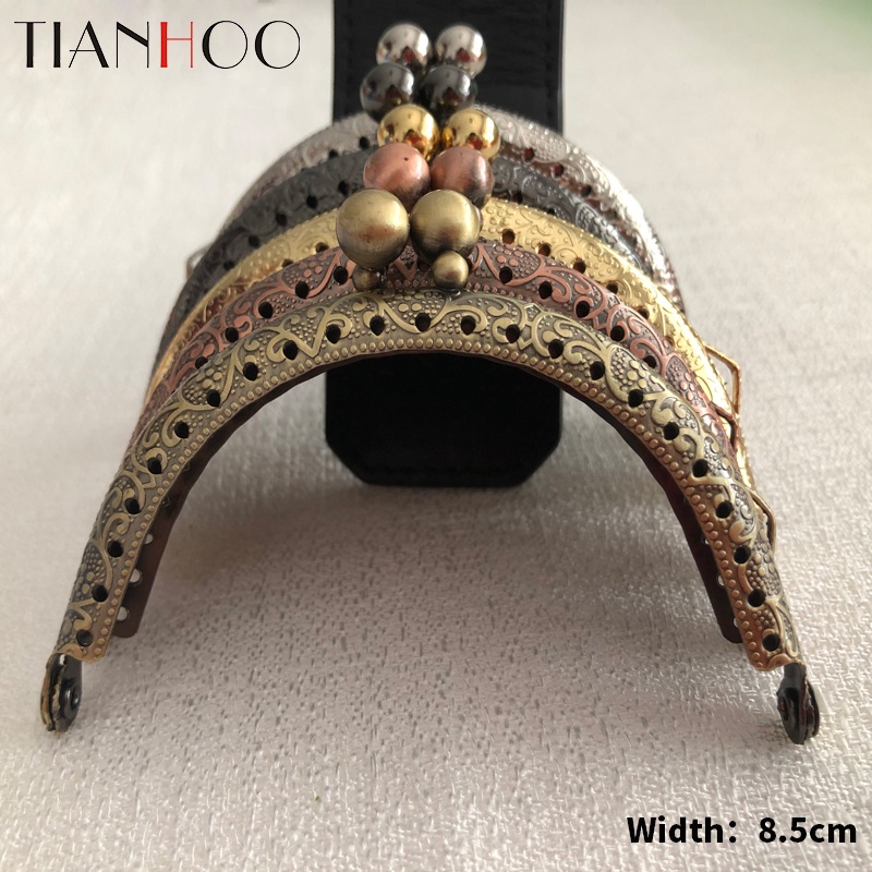 Khung Tròn 8.5cm Bằng Kim Loại Màu Vàng Đồng Cho Túi Xách Cầm Tay