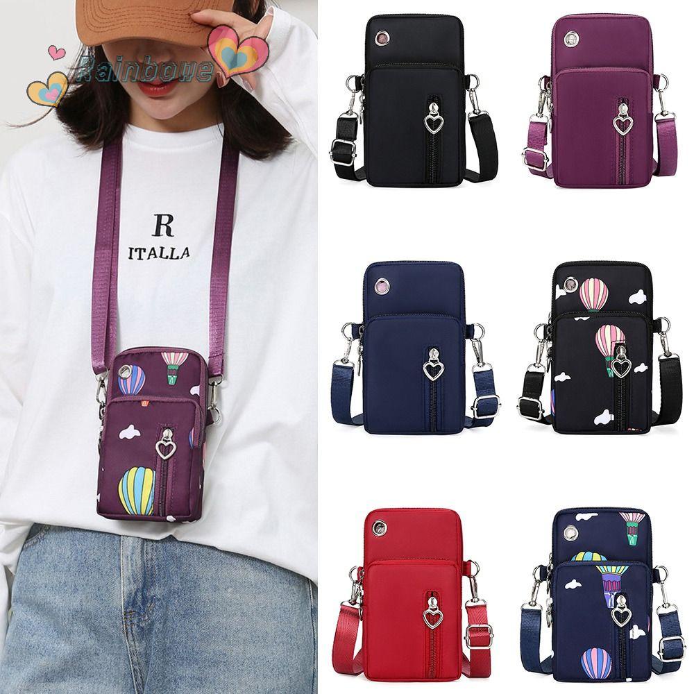 Túi Đựng Điện Thoại Đeo Cánh Tay 3 Lớp Màu Cầu Vồng Phong Cách Thể Thao Cho Nữ