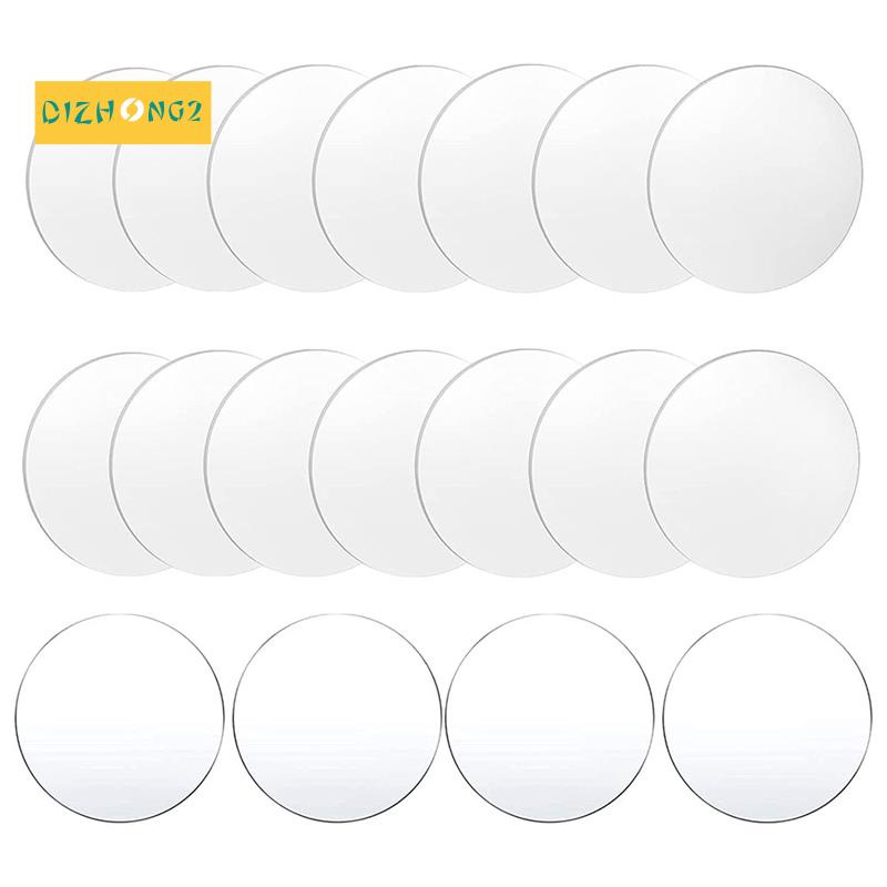 Set 18 Đĩa Tròn 4 Inch Bằng Acrylic Trong Suốt Dùng Làm Đồ Thủ Công DIY