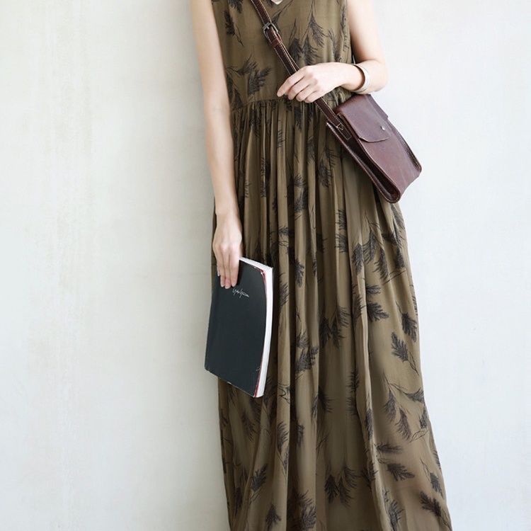 [F &amp; X] Đầm Voan Dáng Dài In Họa Tiết Sang Trọng Thời Trang Xuân Hè 2023