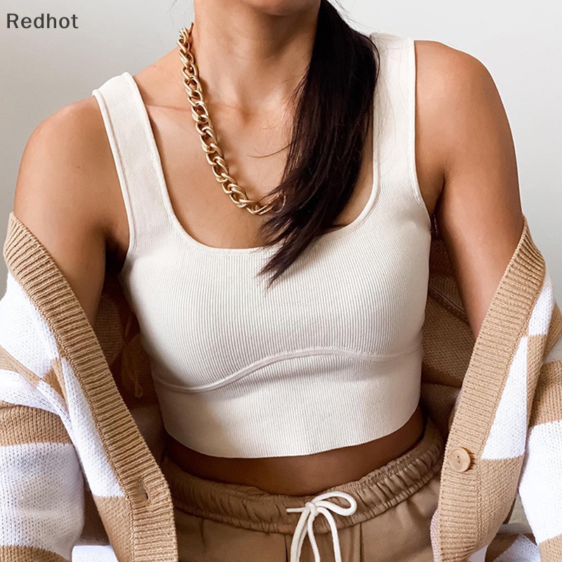 &lt; Redhot &gt; Áo Thể Thao Dạng Ống Tập Yoga Nâng Ngực Hình Chữ U Không Đường May Có Thể Tháo Rời Cho Nữ Đa Năng