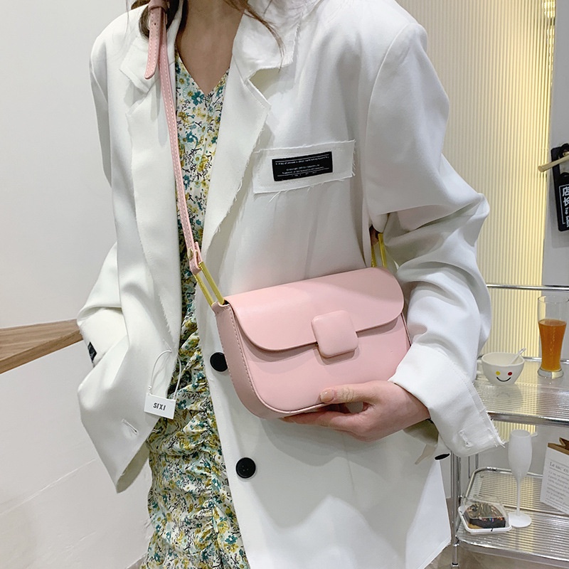 Túi Đeo Vai Vuông Nhỏ Màu Trơn Phong Cách Mới Mùa Hè