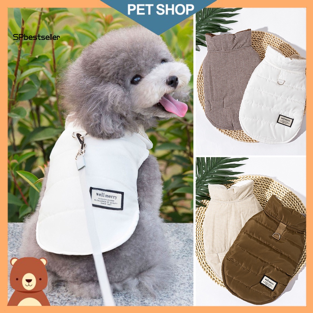 Spbestsellwr Áo Khoác Cotton Hai Mặt Có Đệm Thu Đông Chống Thấm Nước Có Khóa Cài Trước Thiết Kế Chân Cún Mèo Ngoài Trời Cho Cún Cưng