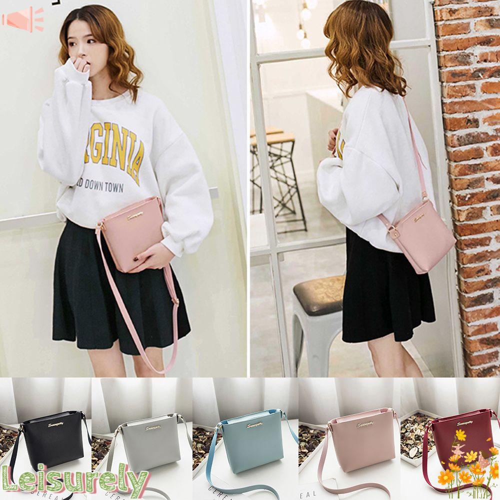 Túi Đeo Chéo Da PU Khóa Kéo Đa Năng LEILY