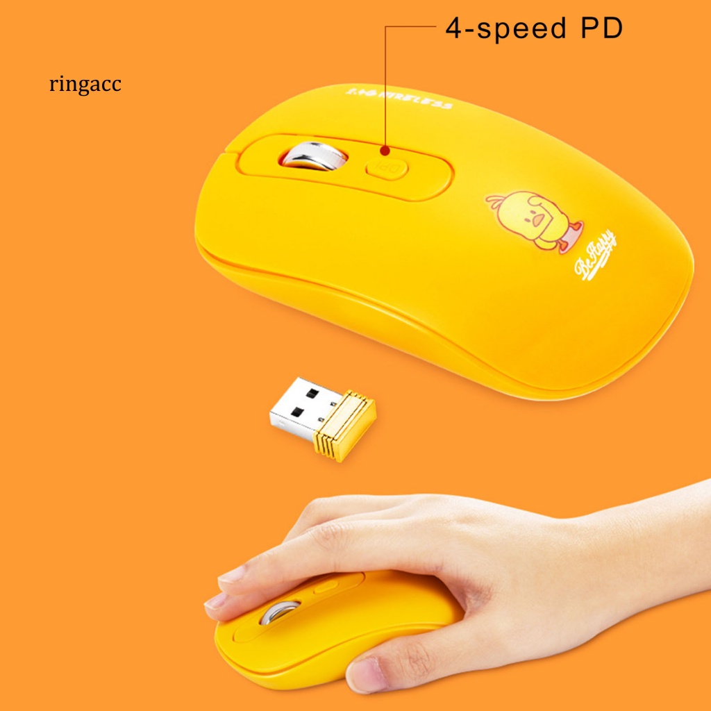 Bộ Bàn Phím Quang Không Dây USB Chống Nước K68 In Họa Tiết Hoạt Hình Cho Notebook