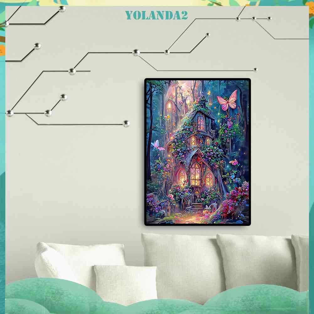 Tranh Đính Đá Kim Cương Toàn Bộ 5D DIY Hình Vẽ Ngôi Nhà Mơ Ước