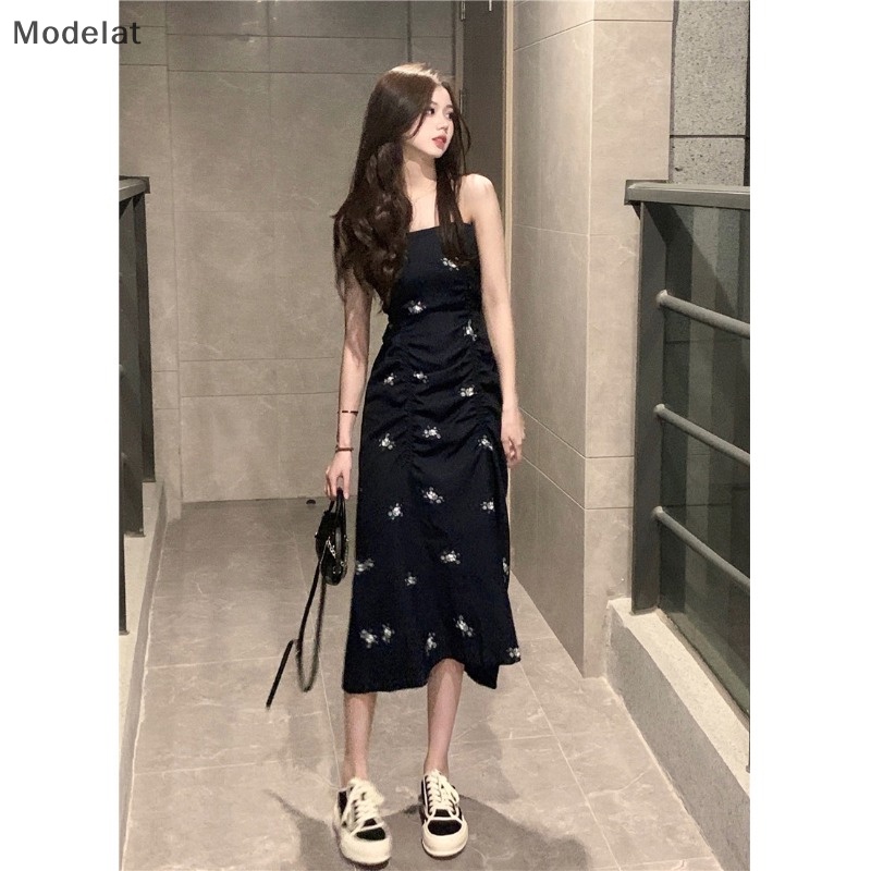 Đầm Dài Hai Dây Mỏng In Họa Tiết Gợi Cảm Mùa Hè Cho Nữ WTD