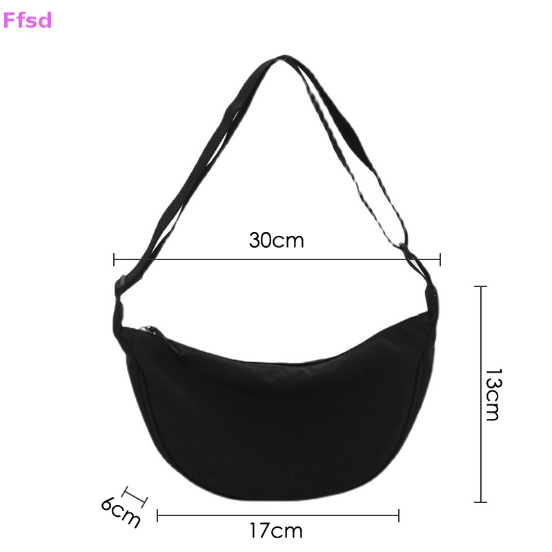 {Ffsd} Túi Đeo Chéo Ngực Du Lịch Sức Chứa Lớn Màu Trơn Hình Bán Nguyệt Cho Nữ