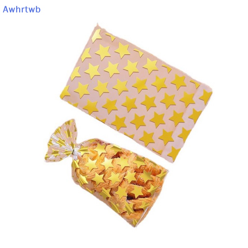 Set 100 Túi Đựng Bánh Kẹo Trong Suốt Hình Ngôi Sao 8X10 + 3cm Tự Dính DIY Mới