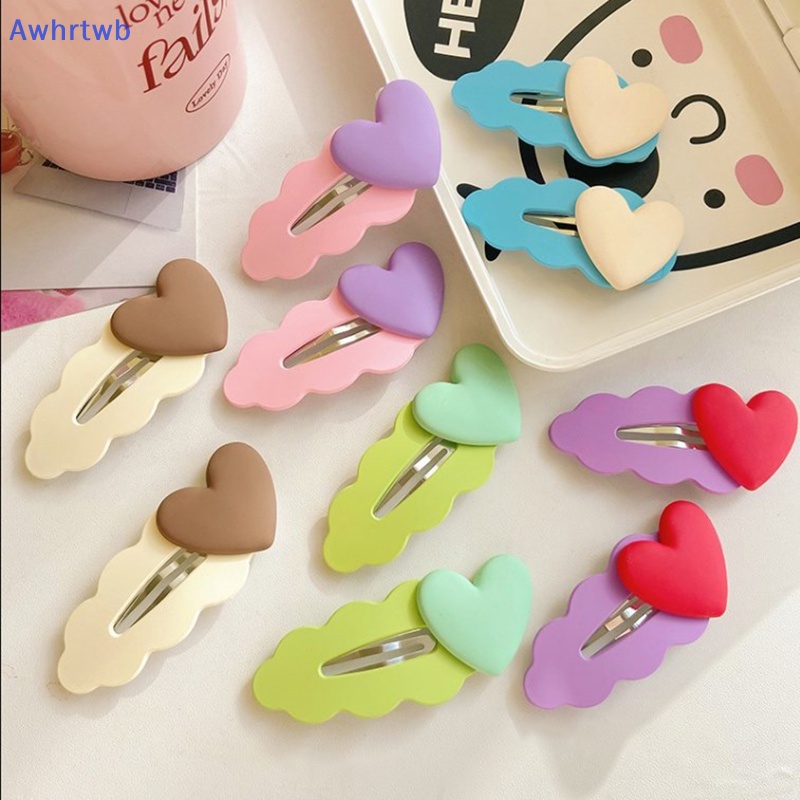 Kẹp Tóc BB Màu Kẹo Ngọt Hình Trái Tim Gợn Sóng Nhiều Màu Sắc Không Làm Tổn Thương Tóc Mái Cho Bé Gái Mới