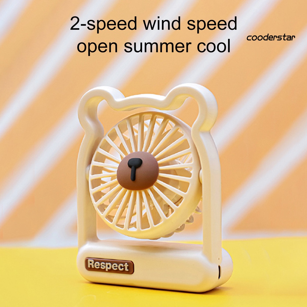 Quạt Làm Mát Cầm Tay Sạc USB Hình Gấu Dễ Thương Cho Học Sinh