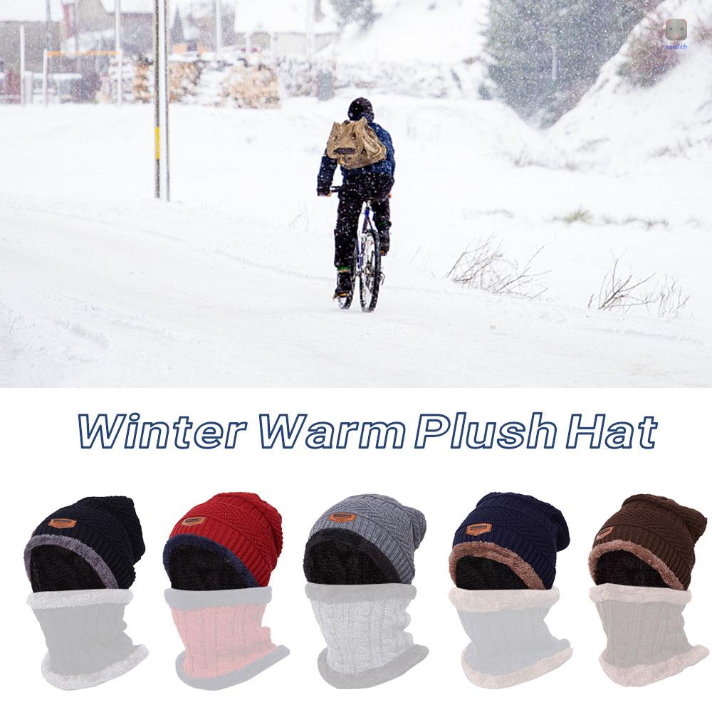 Mũ Trùm Đầu Dệt Kim Giữ Ấm Mùa Đông Phong Cách Thể Thao Cho Nam Nữ