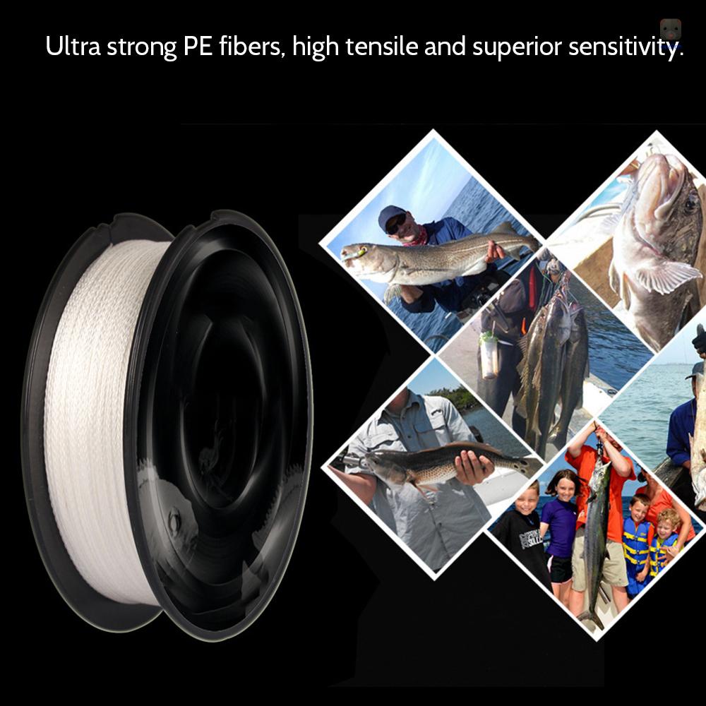 Cuộn Dây Câu Cá Bện 4 Sợi 100M 12-80LB Bằng PE Siêu Bền Chống Mài Mòn