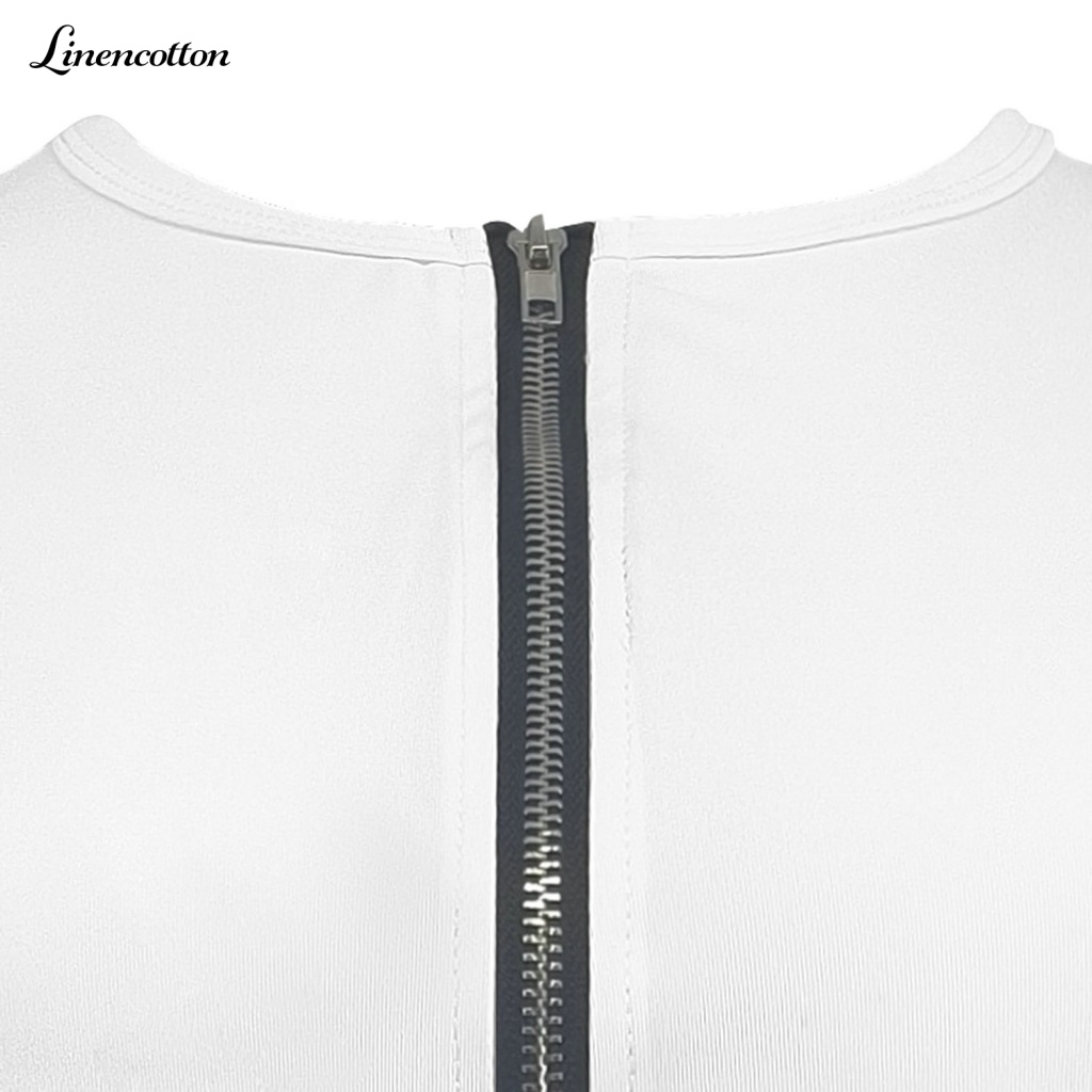 Đầm Lanh Cotton Cổ Tròn Xinh Xắn Dành Cho Nữ