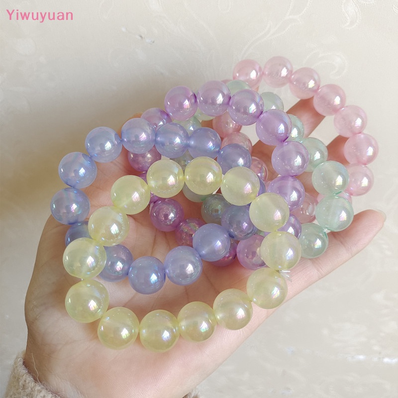 < Yiwuyuan > Vòng Tay Chuỗi Hạt Nhiều Màu Sắc Thủ Công Màu Xanh Lam Hồng Gradient Mới Dành Cho Cặp Đôi
