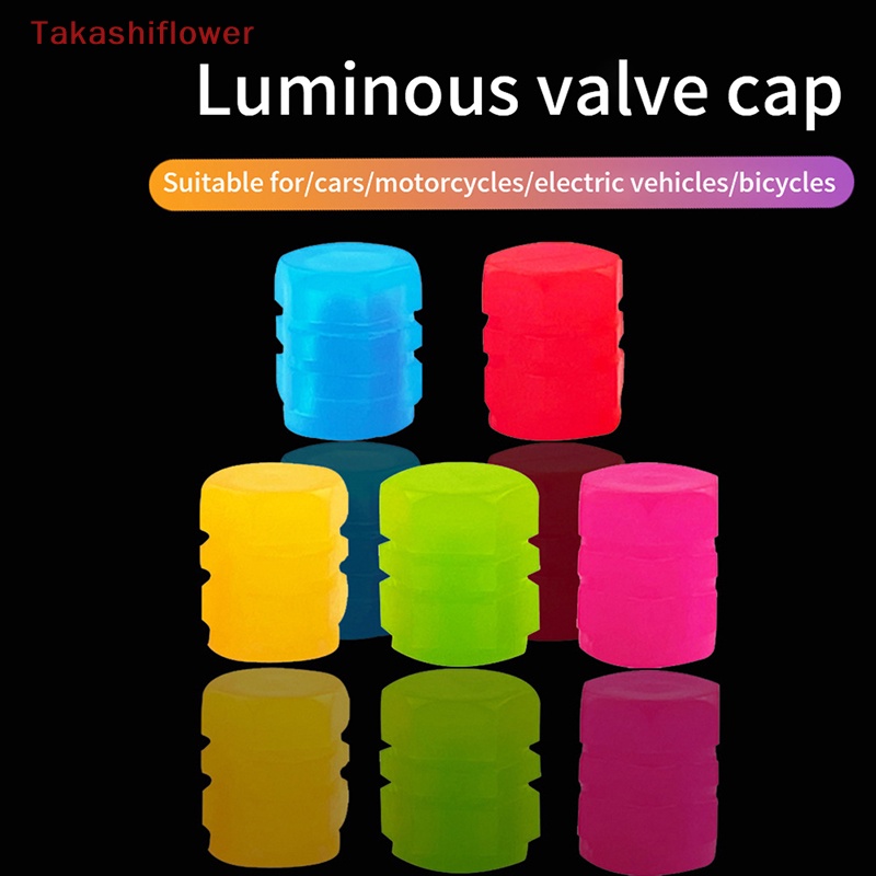 Set 4 Nắp Van Dạ Quang Độc Đáo Trang Trí Xe Hơi / Xe Máy