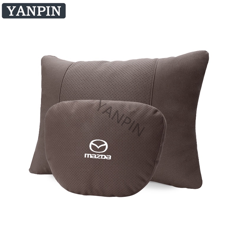 Mazda Gối Tựa Đầu Chất Liệu Da Lộn Cho Xe Hơi Familia Vantrend 323 E2000 Biante RX 7 Mazda 2 Mazda 3  Mazda 5  Mazda 6 CX3 CX5 CX8 CX9 BT50 RX7 RX8 Fighter Premacy