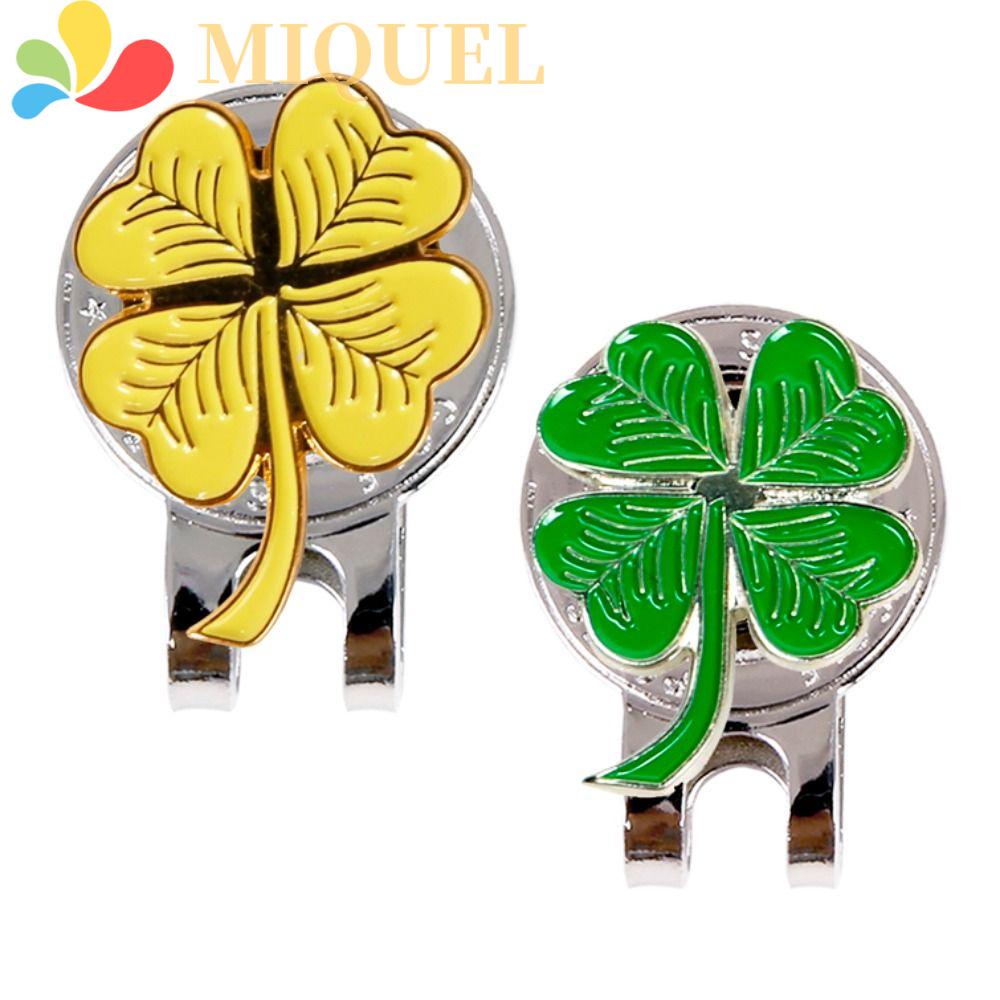 Dụng Cụ Đánh Dấu Bóng Golf Bằng Kim Loại Mạ Điện|Kẹp Nón Đánh Golf Hình Cỏ May Mắn Độc Đáo