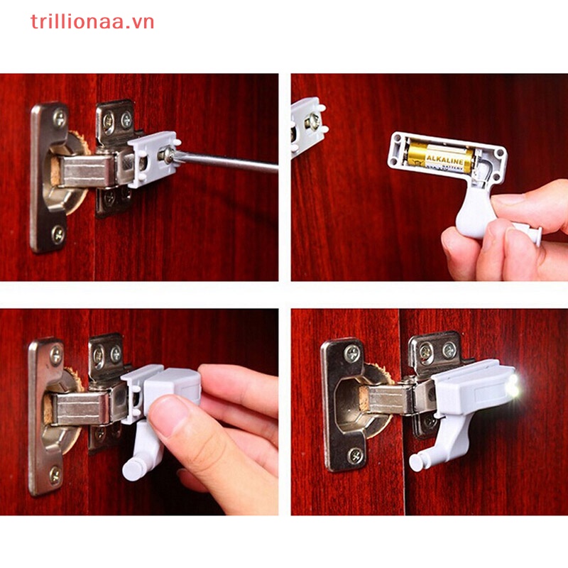 Trillionaa Đèn LED Trắng Tự Động Cảm Ứng Mở Cửa Tủ