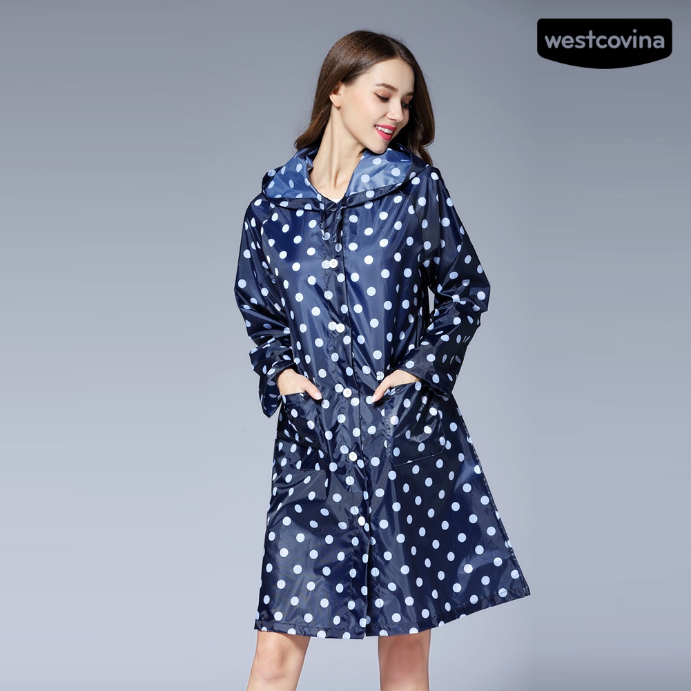[COD]☁Áo Mưa Chống Thấm Nước Họa Tiết Chấm Bi Dễ Thương Dành Cho Nữ