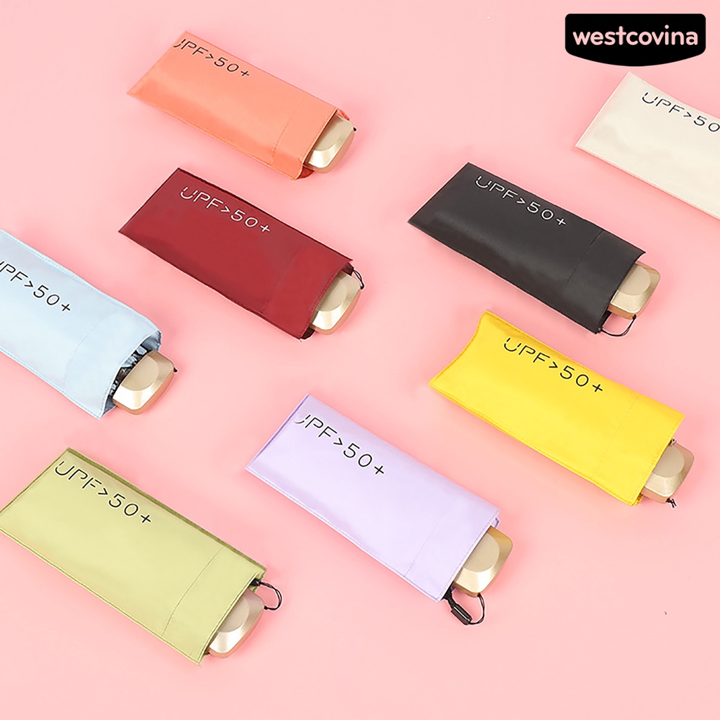 [COD]☁Dù Gấp Năm Khúc Bằng Vải Chống Rơi Có Túi Đựng Dành Cho Đi Mua Sắm